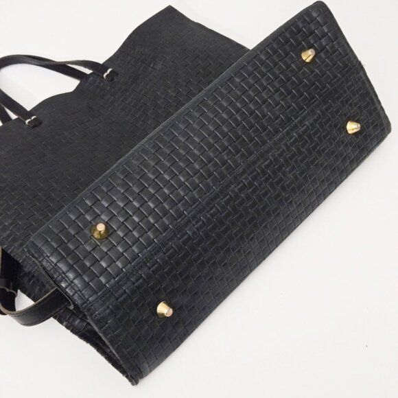 CLARE VIVIER / CLARE V WOVEN LEATHER SIMPLE TOTE BAG - Picture 8 of 9